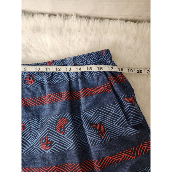 Columbia Men Trunks Swim Shorts Blue Stripe Fish Print Drawstring Mesh Lined XXL - Picture 3 of 7